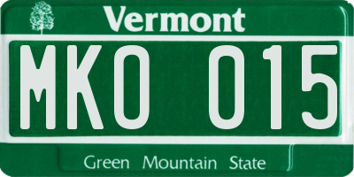 VT license plate MKO015