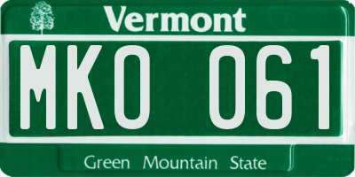VT license plate MKO061