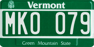 VT license plate MKO079