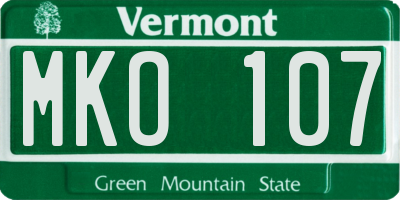 VT license plate MKO107