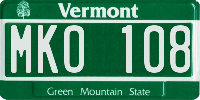 VT license plate MKO108