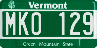 VT license plate MKO129