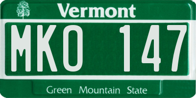 VT license plate MKO147