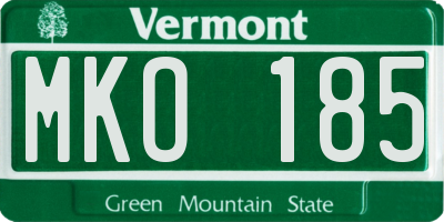 VT license plate MKO185