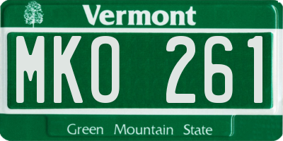 VT license plate MKO261