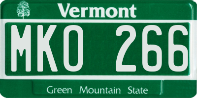 VT license plate MKO266