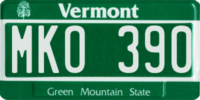 VT license plate MKO390