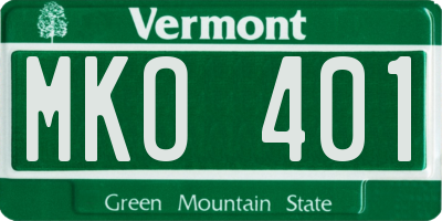 VT license plate MKO401