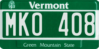VT license plate MKO408