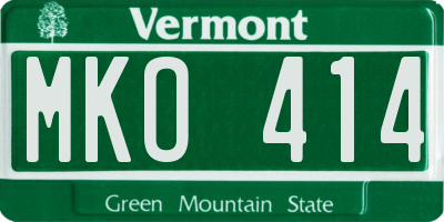 VT license plate MKO414