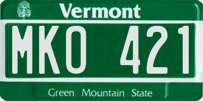 VT license plate MKO421