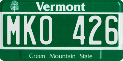 VT license plate MKO426