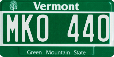 VT license plate MKO440