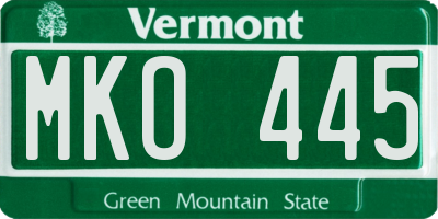 VT license plate MKO445