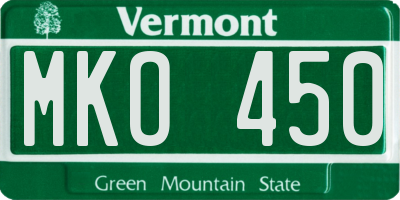 VT license plate MKO450