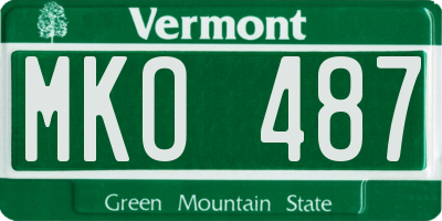 VT license plate MKO487