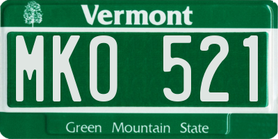 VT license plate MKO521