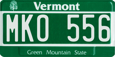 VT license plate MKO556