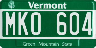 VT license plate MKO604