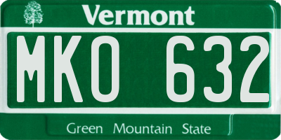 VT license plate MKO632