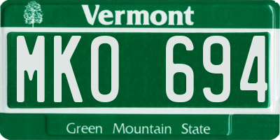 VT license plate MKO694