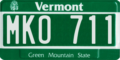 VT license plate MKO711