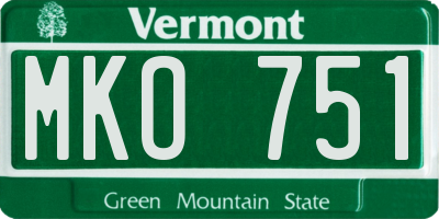 VT license plate MKO751