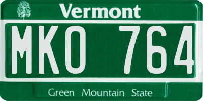 VT license plate MKO764