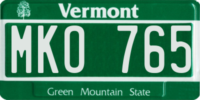 VT license plate MKO765