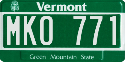 VT license plate MKO771