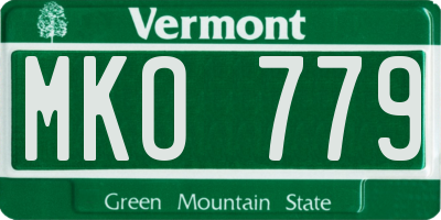VT license plate MKO779