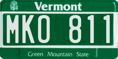 VT license plate MKO811