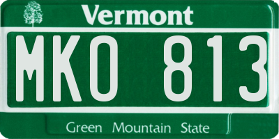 VT license plate MKO813