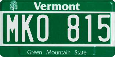 VT license plate MKO815