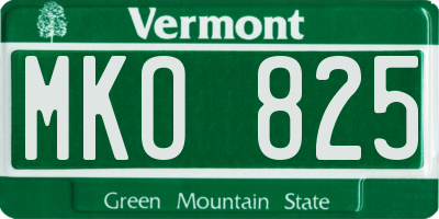 VT license plate MKO825