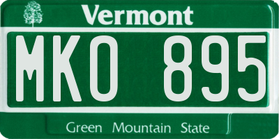 VT license plate MKO895