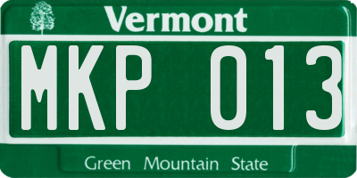 VT license plate MKP013