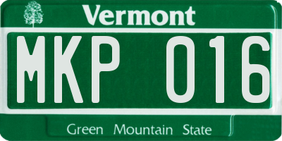 VT license plate MKP016