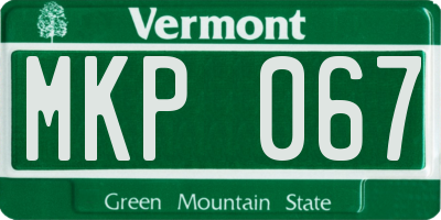 VT license plate MKP067