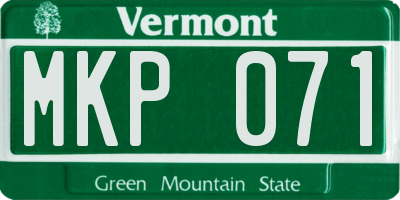 VT license plate MKP071