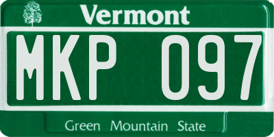 VT license plate MKP097