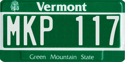 VT license plate MKP117