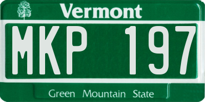 VT license plate MKP197