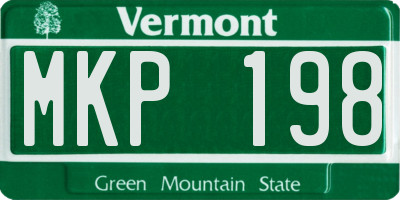 VT license plate MKP198