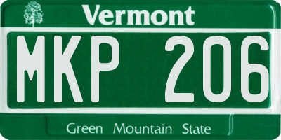 VT license plate MKP206