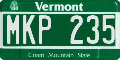 VT license plate MKP235