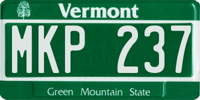 VT license plate MKP237