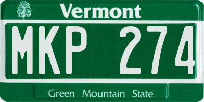 VT license plate MKP274
