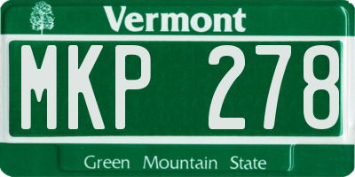VT license plate MKP278