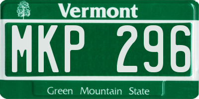 VT license plate MKP296